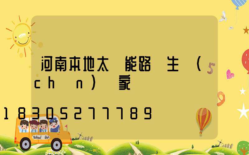 河南本地太陽能路燈生產(chǎn)廠家