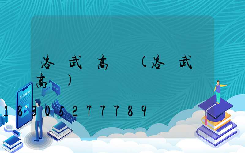 洛陽武漢高桿燈(洛陽武漢高鐵)