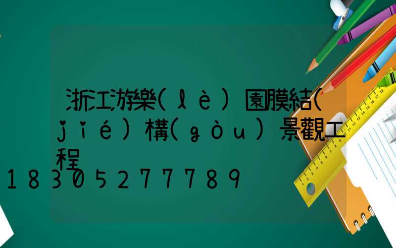 浙江游樂(lè)園膜結(jié)構(gòu)景觀工程
