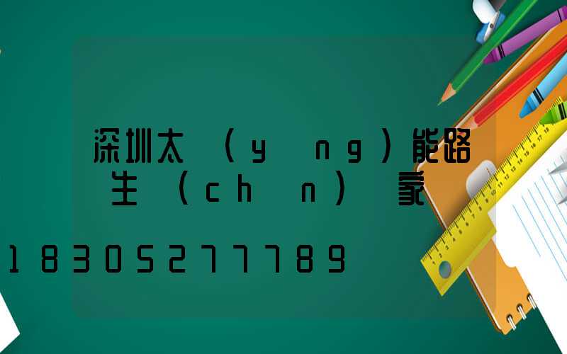 深圳太陽(yáng)能路燈生產(chǎn)廠家