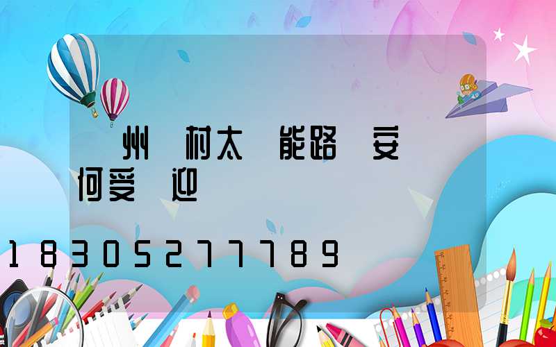 滄州農村太陽能路燈安裝為何受歡迎