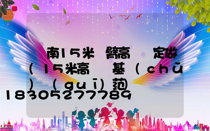 濟南15米雙臂高桿燈定做(15米高桿燈基礎(chǔ)規(guī)范)