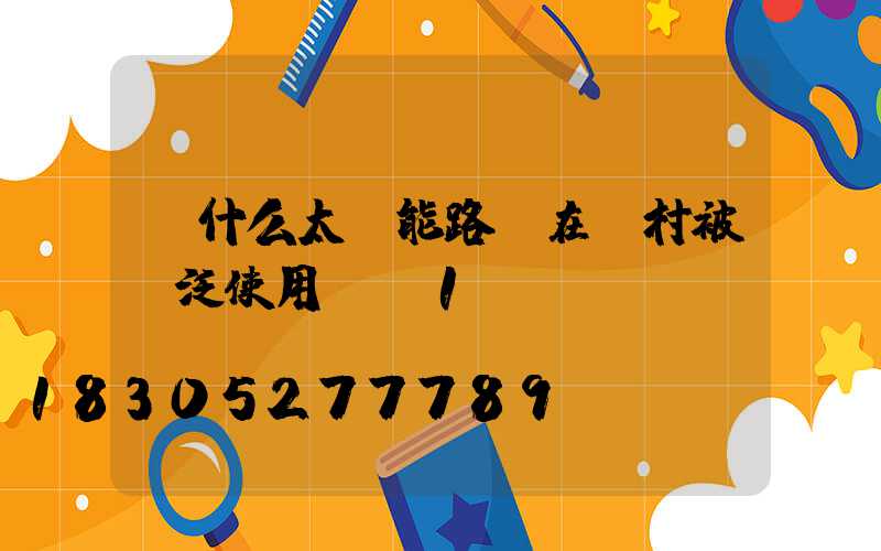 為什么太陽能路燈在農村被廣泛使用-_1