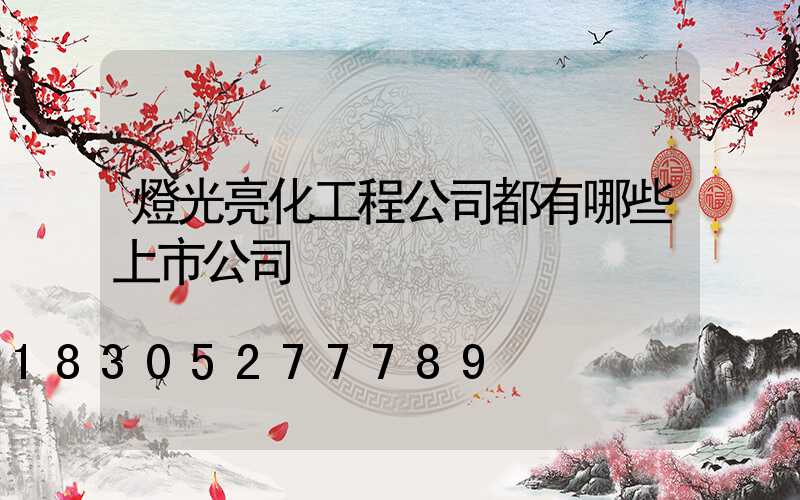 燈光亮化工程公司都有哪些上市公司