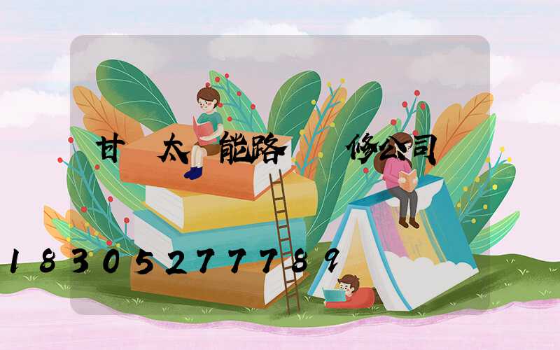 甘肅太陽能路燈維修公司