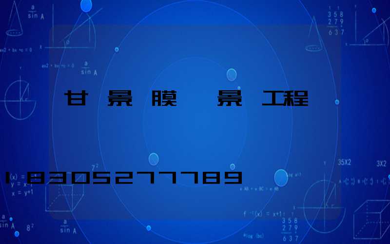 甘肅景區膜結構景觀工程