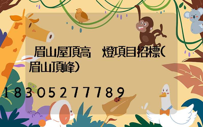 眉山屋頂高桿燈項目招標(眉山頂峰)