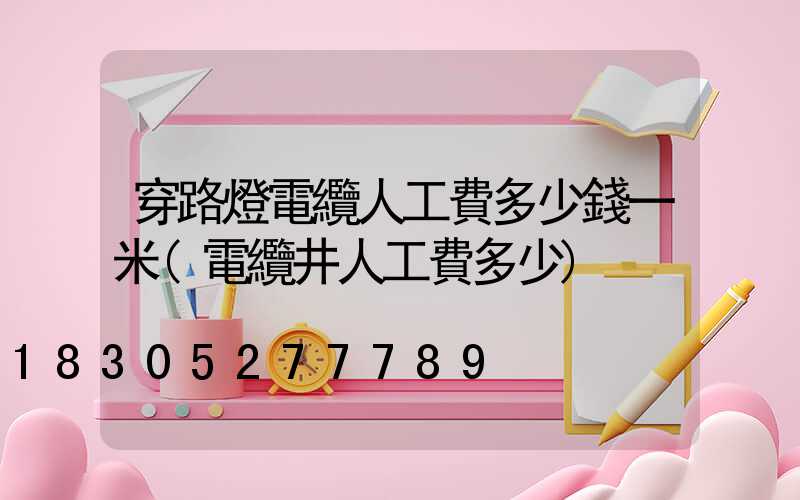 穿路燈電纜人工費多少錢一米(電纜井人工費多少)