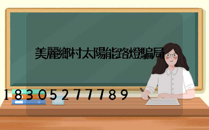 美麗鄉村太陽能路燈騙局