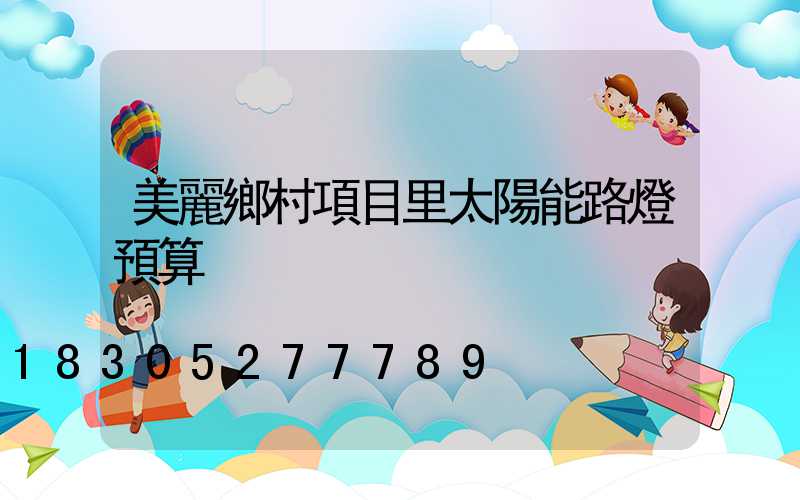 美麗鄉村項目里太陽能路燈預算