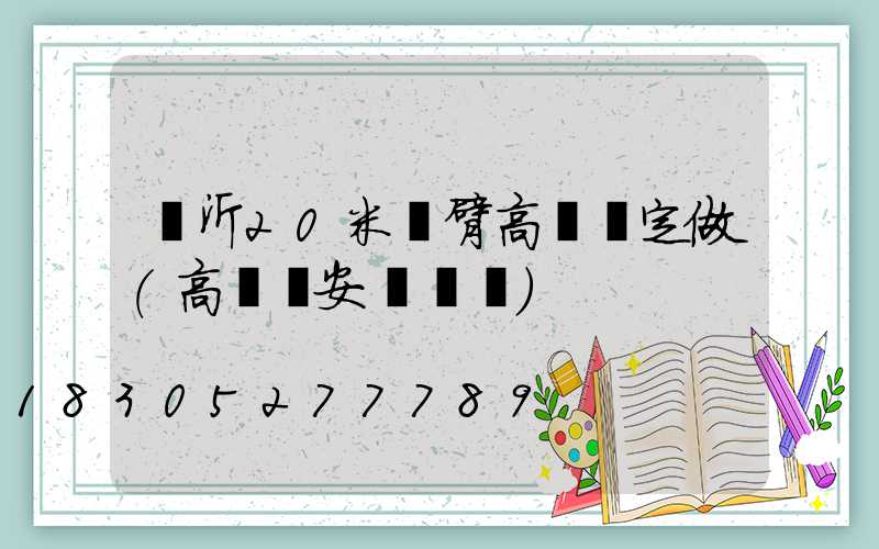 臨沂20米雙臂高桿燈定做(高桿燈安裝標準)