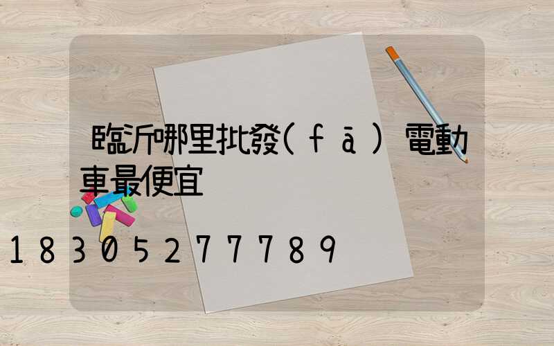 臨沂哪里批發(fā)電動車最便宜