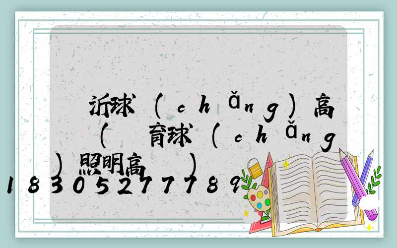 臨沂球場(chǎng)高桿燈(體育球場(chǎng)照明高桿燈)