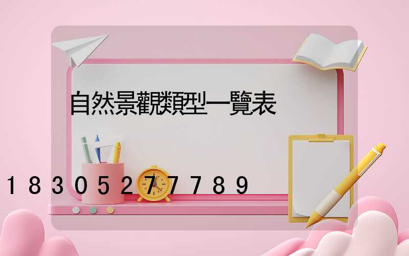 自然景觀類型一覽表