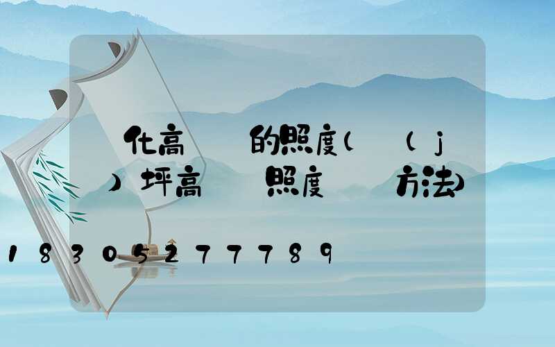 興化高桿燈的照度(機(jī)坪高桿燈照度測試方法)