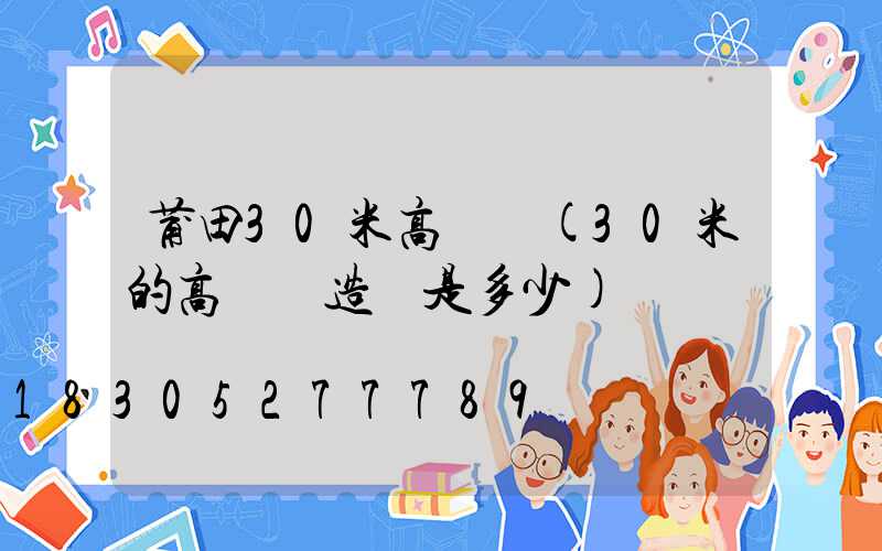 莆田30米高桿燈(30米的高桿燈造價是多少)