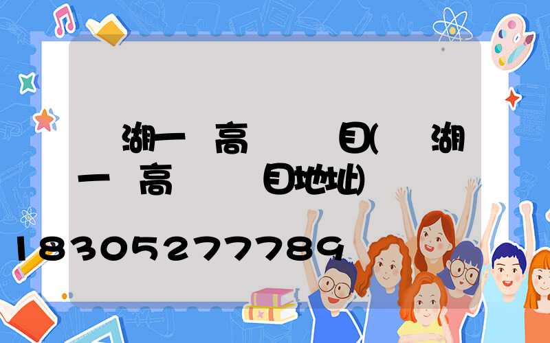 蕪湖一體高桿燈項目(蕪湖一體高桿燈項目地址)