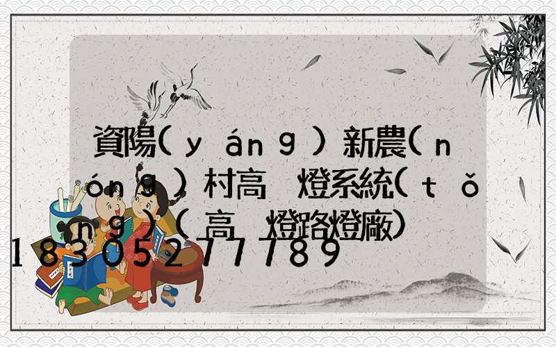 資陽(yáng)新農(nóng)村高桿燈系統(tǒng)(高桿燈路燈廠)