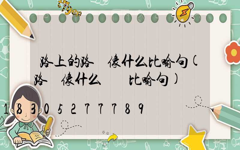 路上的路燈像什么比喻句(路燈像什么寫個比喻句)