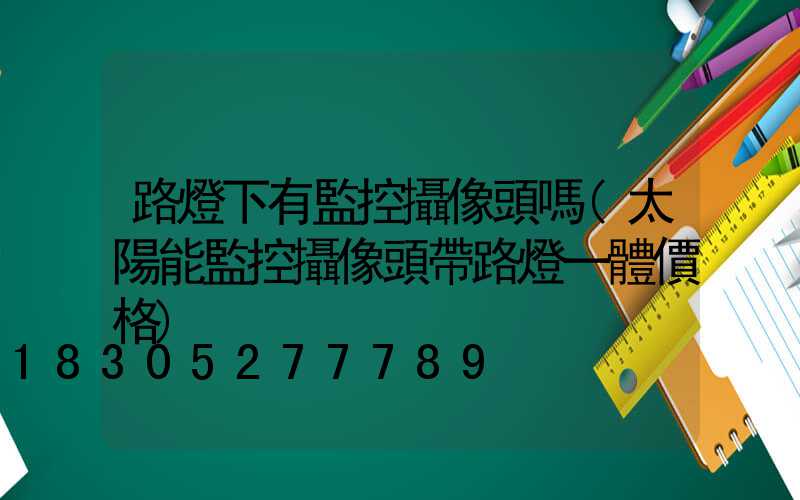 路燈下有監控攝像頭嗎(太陽能監控攝像頭帶路燈一體價格)