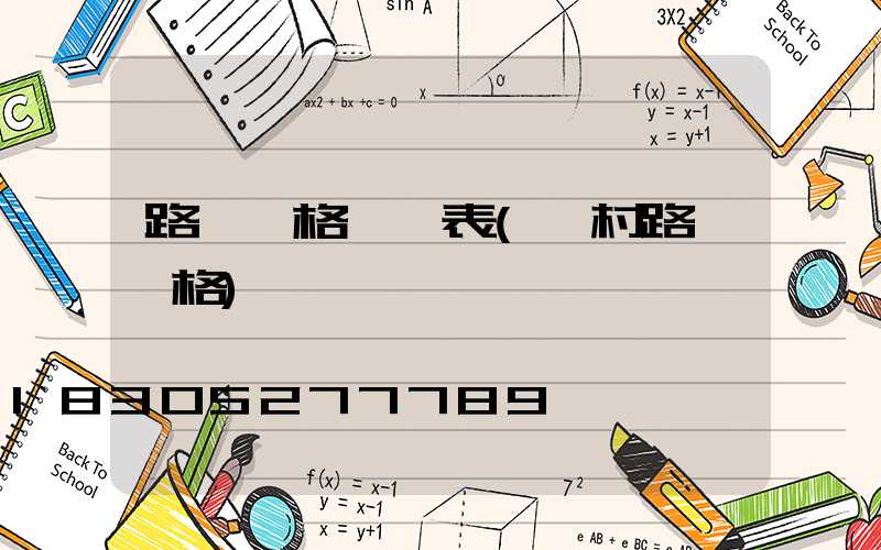 路燈價格一覽表(農村路燈價格)