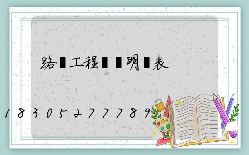 路燈工程報價明細表