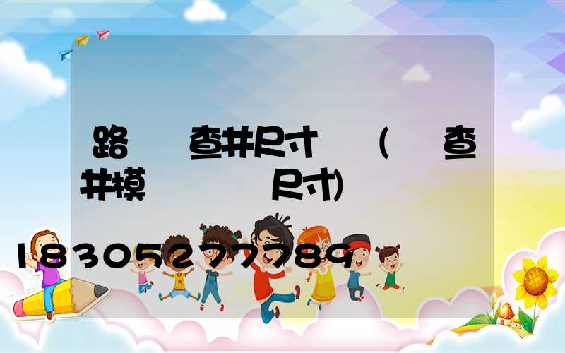 路燈檢查井尺寸標準(檢查井模塊磚標準尺寸)