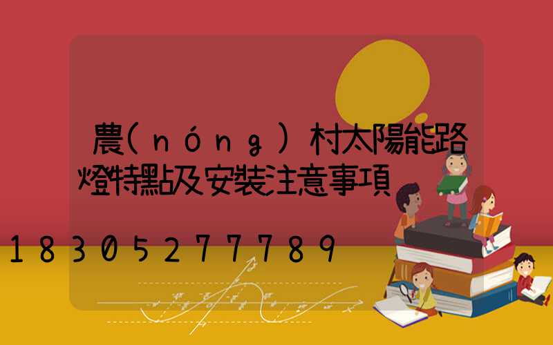 農(nóng)村太陽能路燈特點及安裝注意事項