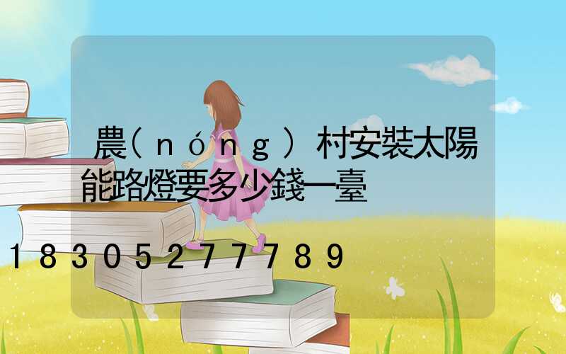 農(nóng)村安裝太陽能路燈要多少錢一臺