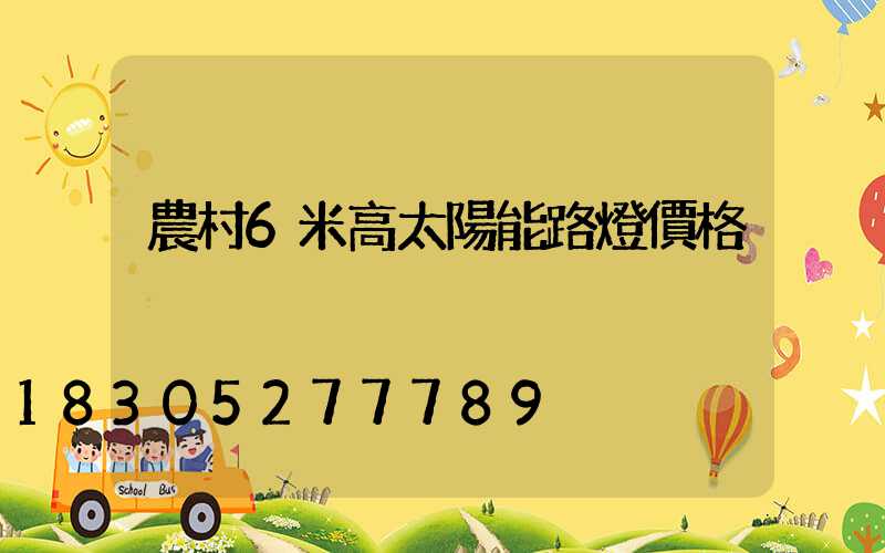 農村6米高太陽能路燈價格
