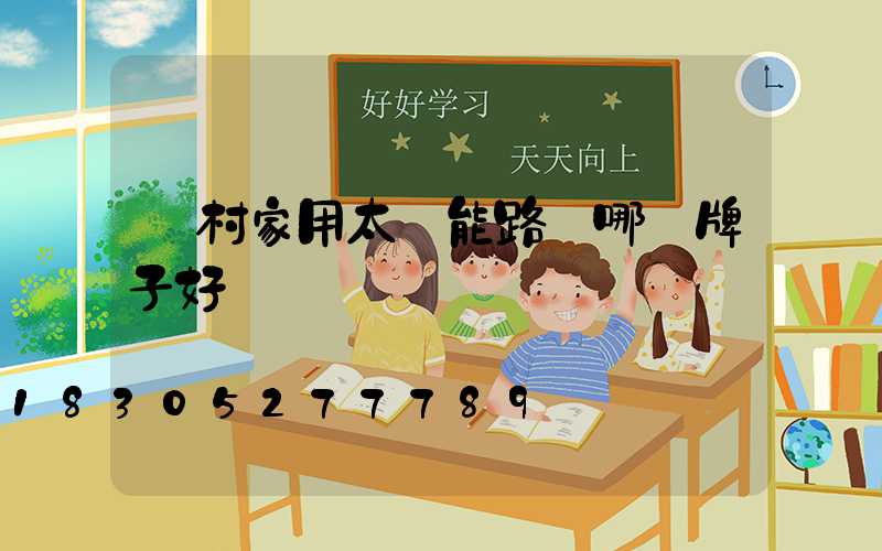 農村家用太陽能路燈哪個牌子好