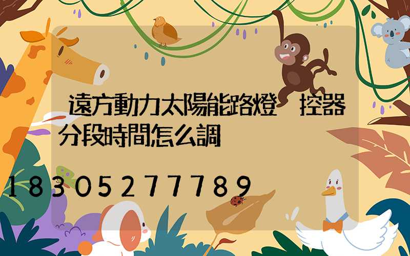 遠方動力太陽能路燈遙控器分段時間怎么調