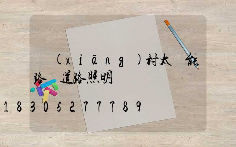 鄉(xiāng)村太陽能路燈道路照明