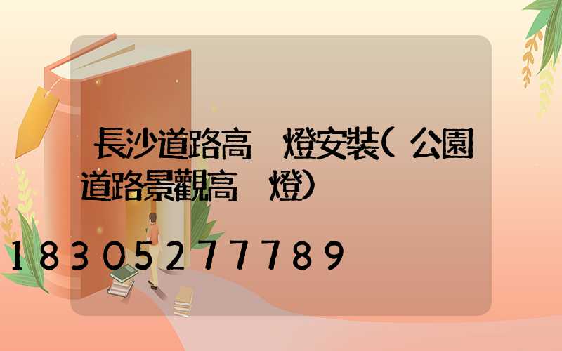 長沙道路高桿燈安裝(公園道路景觀高桿燈)