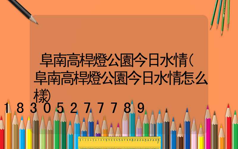 阜南高桿燈公園今日水情(阜南高桿燈公園今日水情怎么樣)