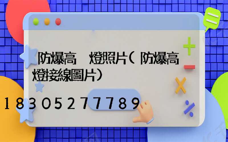 防爆高桿燈照片(防爆高桿燈接線圖片)