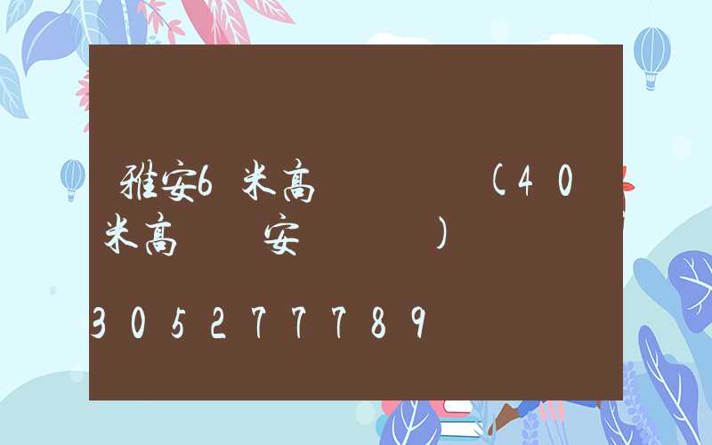 雅安6米高桿燈價錢(40米高桿燈安裝視頻)