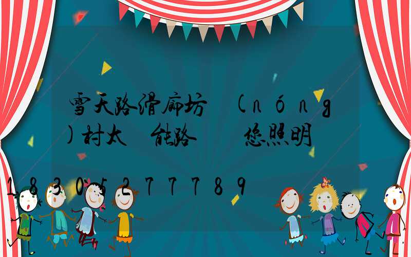 雪天路滑廊坊農(nóng)村太陽能路燈為您照明