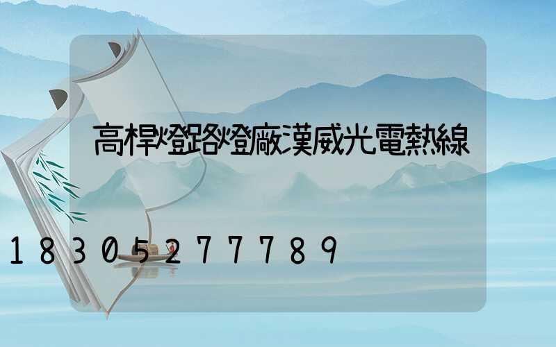 高桿燈路燈廠漢威光電熱線