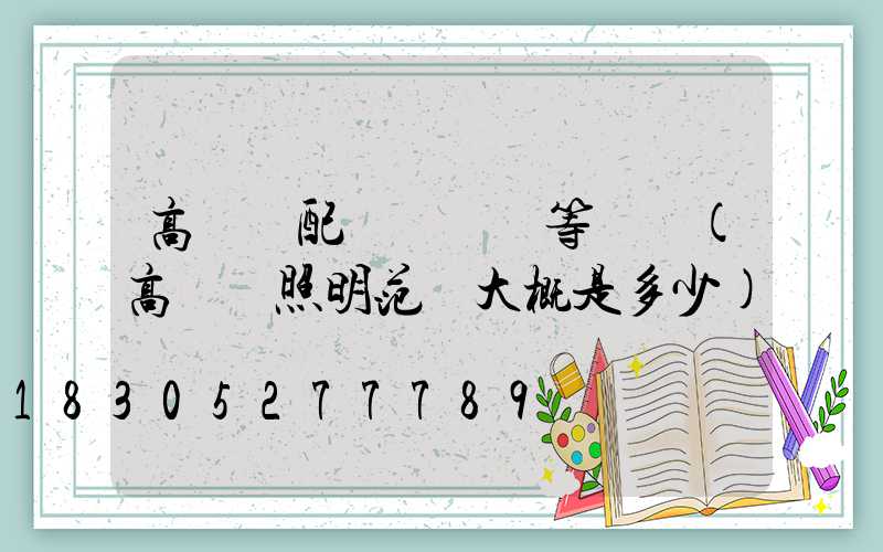 高桿燈配電纜電線等參數(高桿燈照明范圍大概是多少)