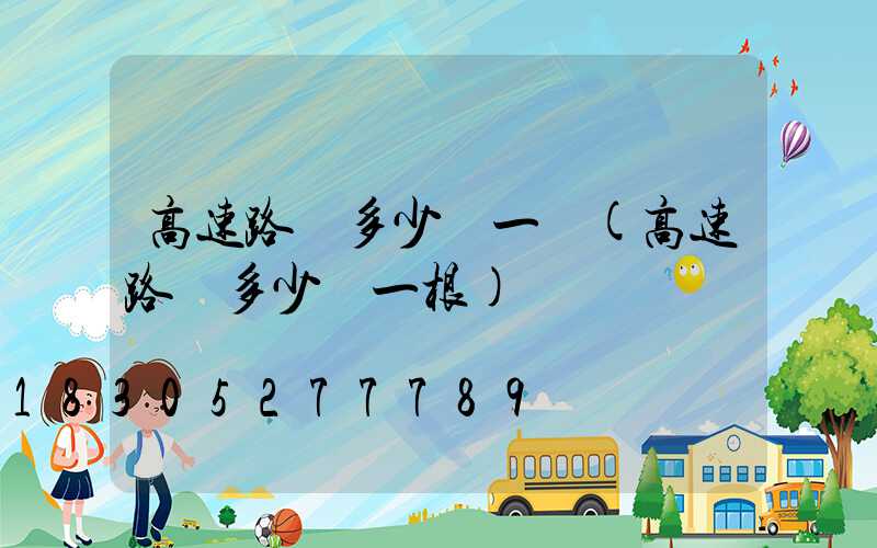 高速路燈多少錢一個(高速路燈多少錢一根)