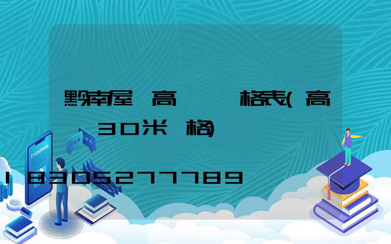 黔南屋頂高桿燈價格表(高桿燈30米價格)