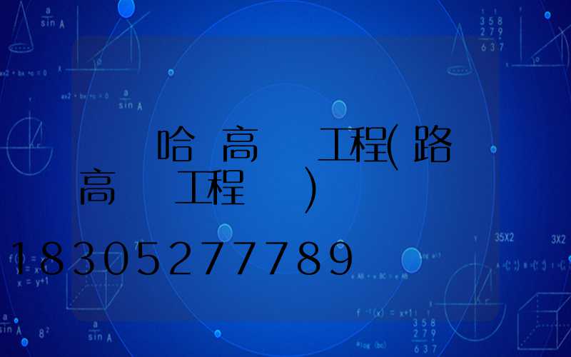 齊齊哈爾高桿燈工程(路燈高桿燈工程報價)